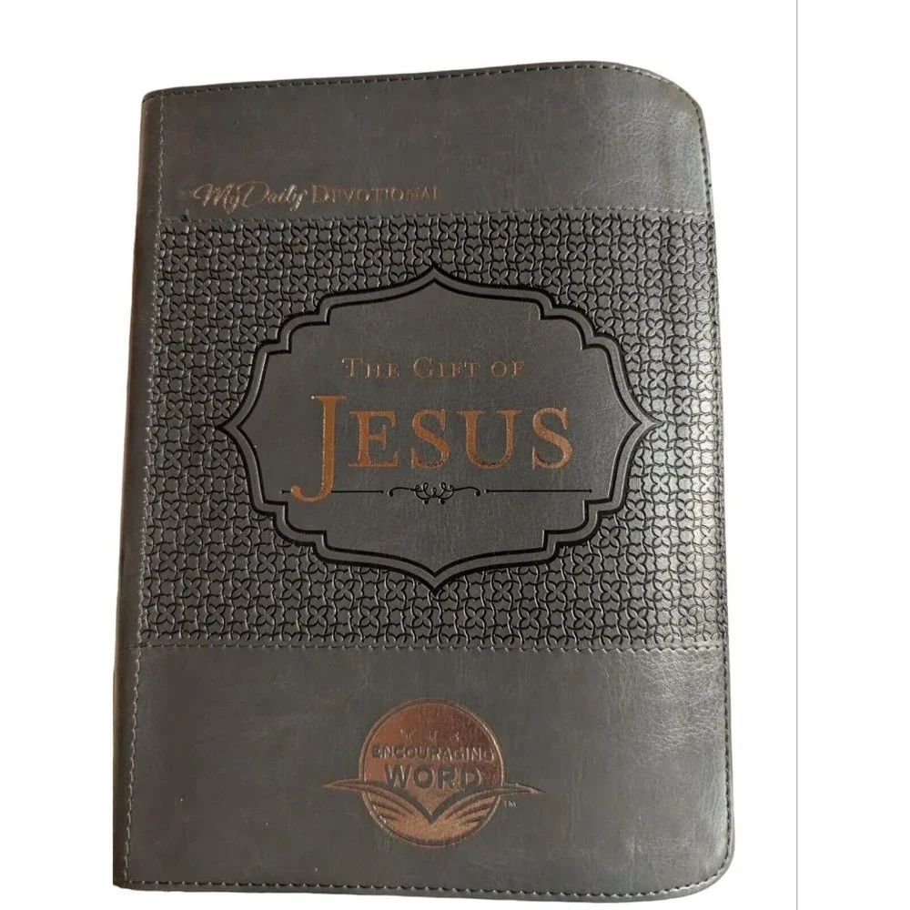 The Gift of Jesus My Daily Devotional Book Grey Leather